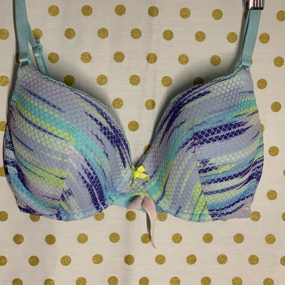 Victoria's Secret lined demi bra striped size 34D